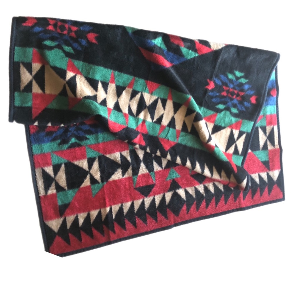 Biederlack Throw Blanket double sided ♥️🟢🖤 - Picture 9 of 10